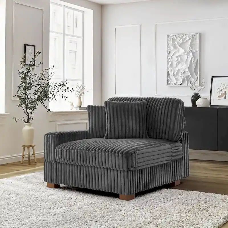 Upholstered Chenille Velvet L Shaped Couch Modular Sofa With Chaise Lounge