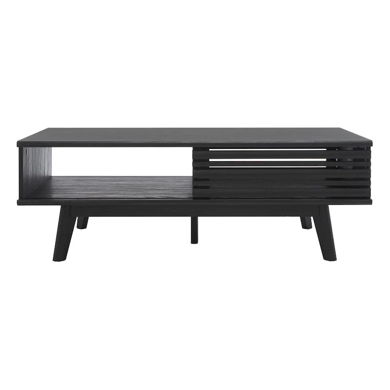 SAFAVIEH Ameetha Mid-Century 1-Shelf Walnut Coffee Table - 46 W x 23 D x 16 H - 46Wx23Dx16H