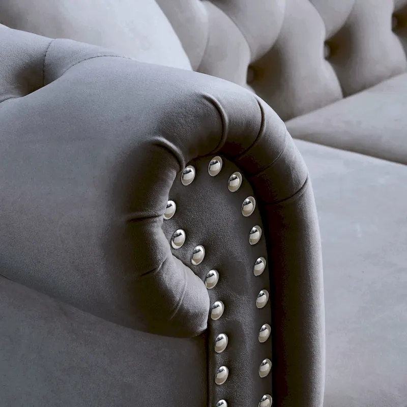 Chesterfield Sofa Grey Living Room