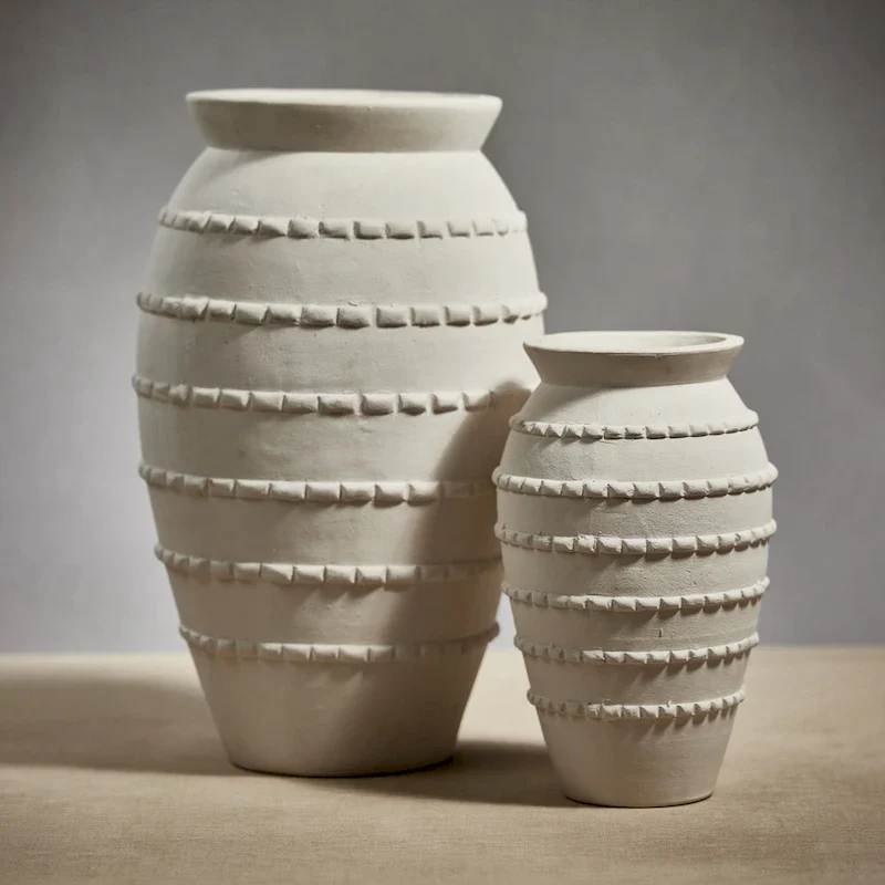 Tommaso White Earthenware Vase