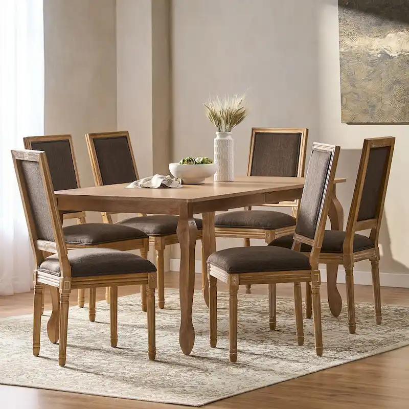 Regan Upholstered Expandable 7 Piece Dining Set by Christopher Knight Home