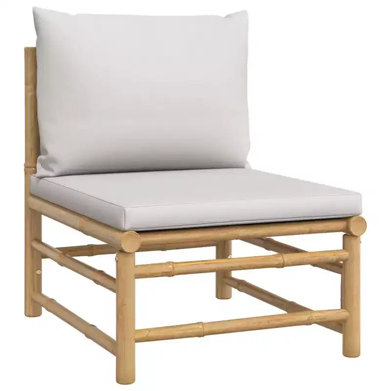 vidaXL Garden Lounge Set, Bamboo Bamboo, Fabric (100% polyester)