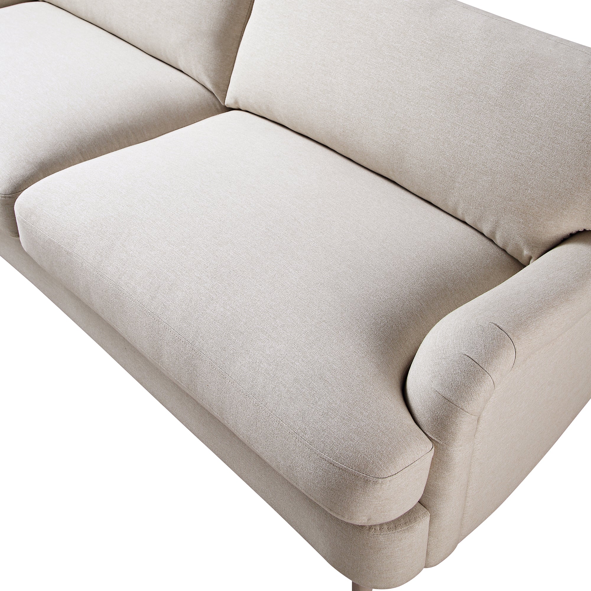Oatmeal Fabric Sofa, 3-Seater