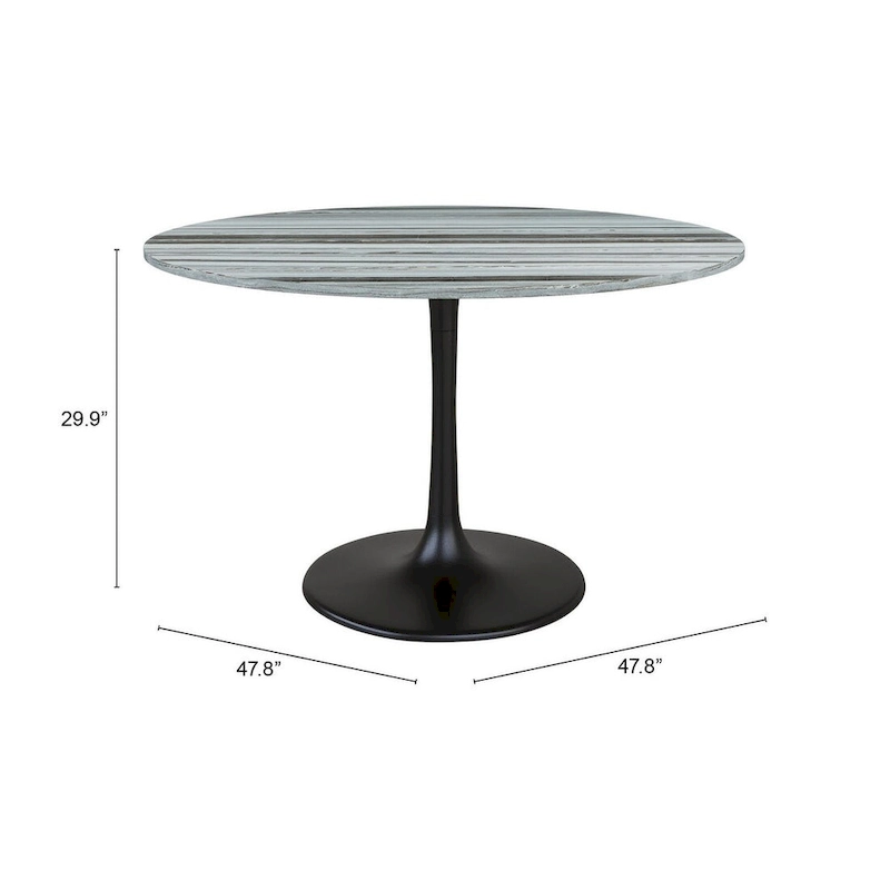 Central City Dining Table Gray & Black