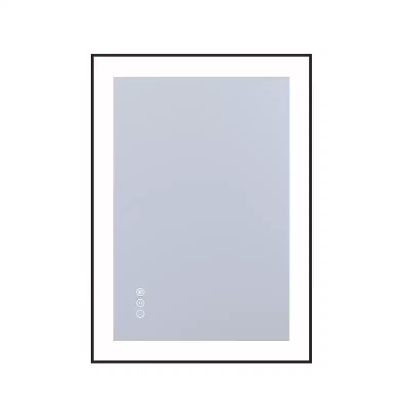 SUMERAIN LED Bathroom Vanity Mirror 20x28 Anti-Fog, Dimmable, 3 Color, Tempered Glass, Black Frame