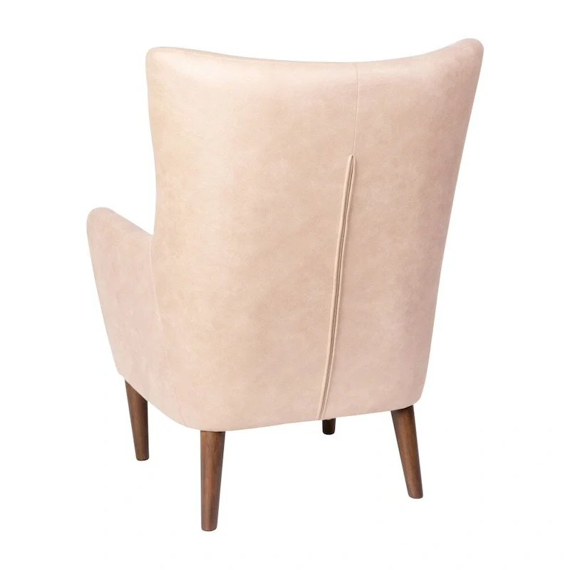 Commercial Upholstered Wingback Accent Chair with Wooden Frame and Legs - 33.25D x 29.75W x 41.25H