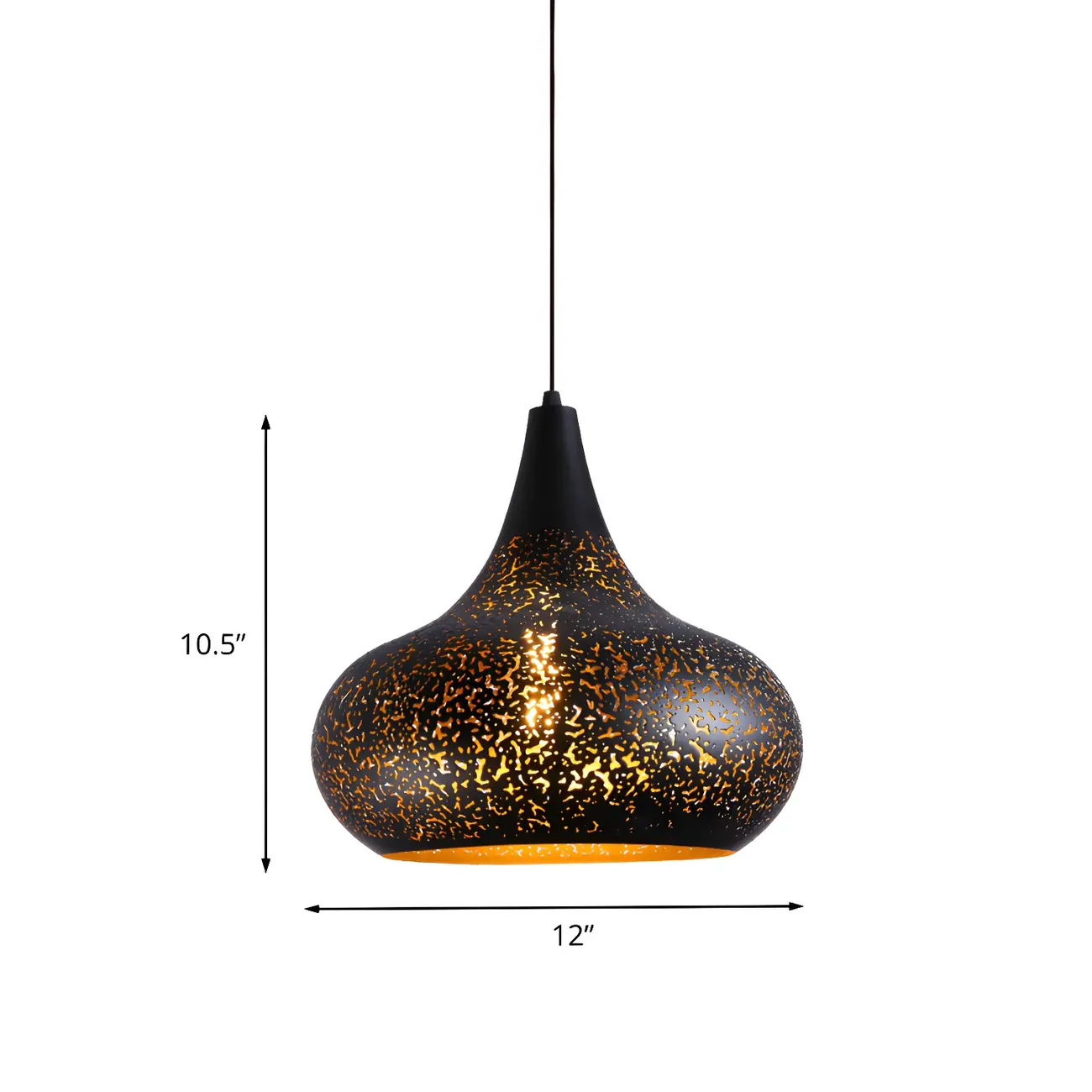 Modern Metal Black Dome Pendant Light Kitchen Island
