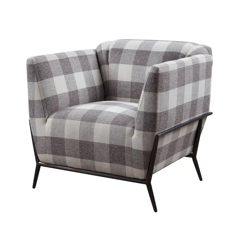 Duval Black Flared Armrest Accent Chair