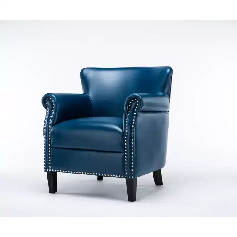 Okak Fine Accent Chair with Comfy Back Upholstery Cushion Club Chair Armchair Single Sofa for Living Room Waiting Room Reading Spaces, Navy Blue
