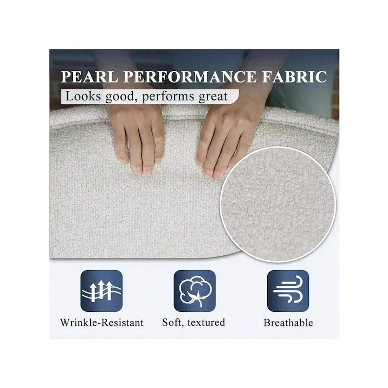 Beige / Grey Upholstered 360° Swivel Barrel Accent Chair – Single