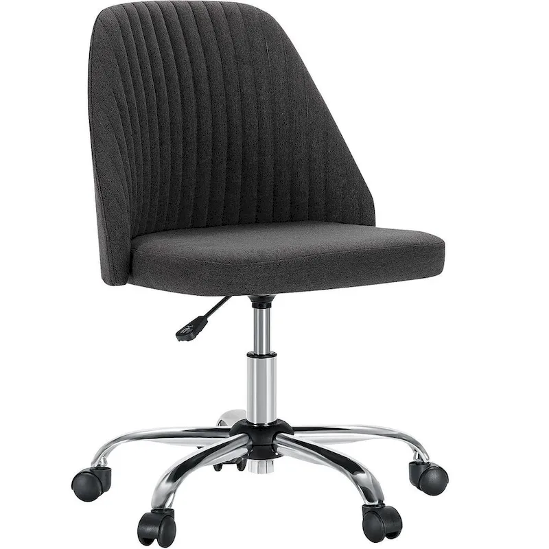 Office Chair with Wheels, Adjustable Height Fabric Upholstered Computer Desk Chair Swivel