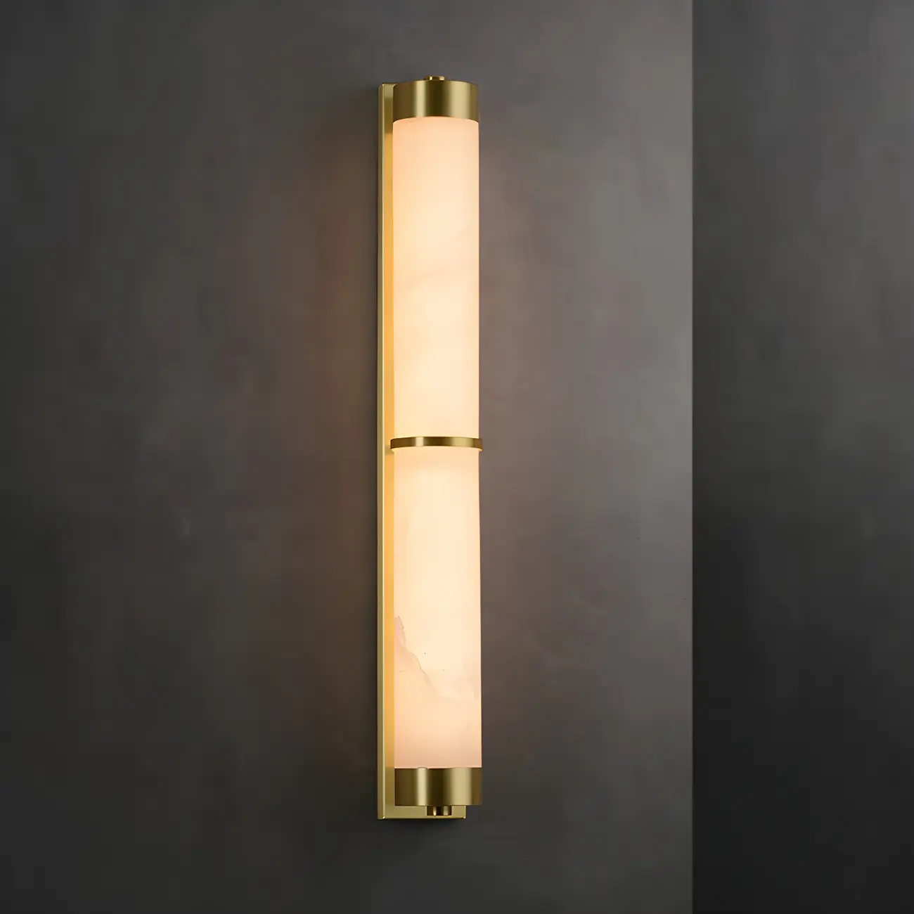 Modern Cylinder Stone Gold LED Wall Sconce