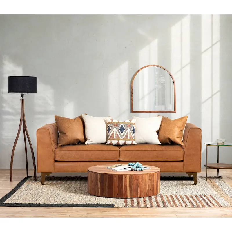 Poly & Bark Essex 74 Apartment Sofa - Full Grain Genuine Italian Leather