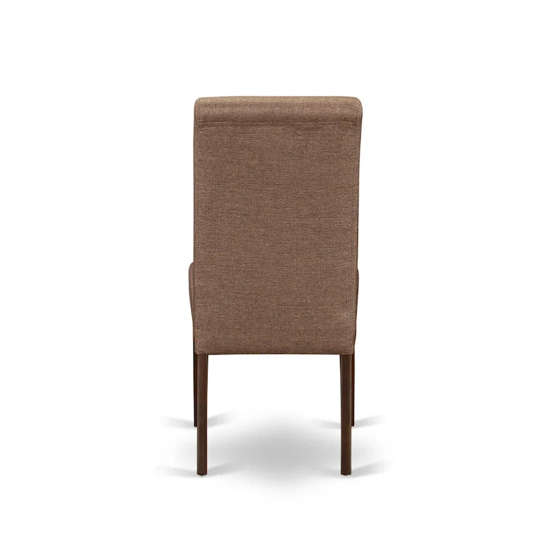 East West Furniture Kitchen Table Set- a Rectangle Dining Table and Brown Linen Fabric Dining Chairs, Mahogany (Pieces Option)