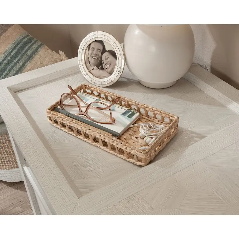 Glacier Oak Single Pedestal Desk with File Drawer