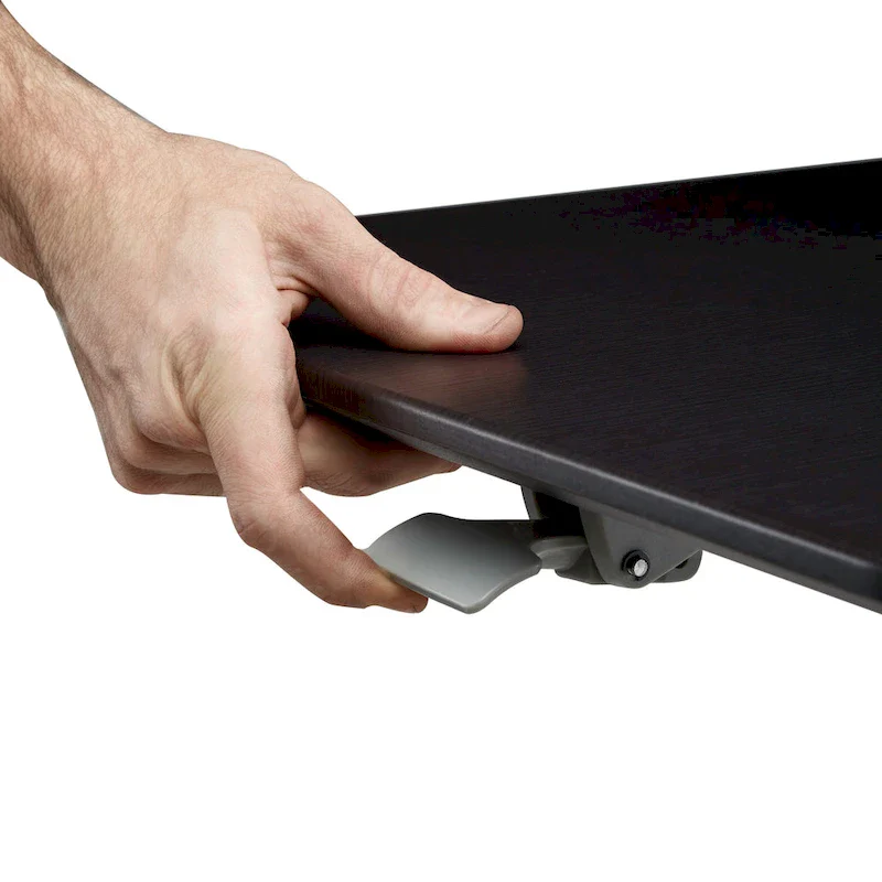 Espresso / White Pneumatic Sit-Stand Mobile Desk, Single User