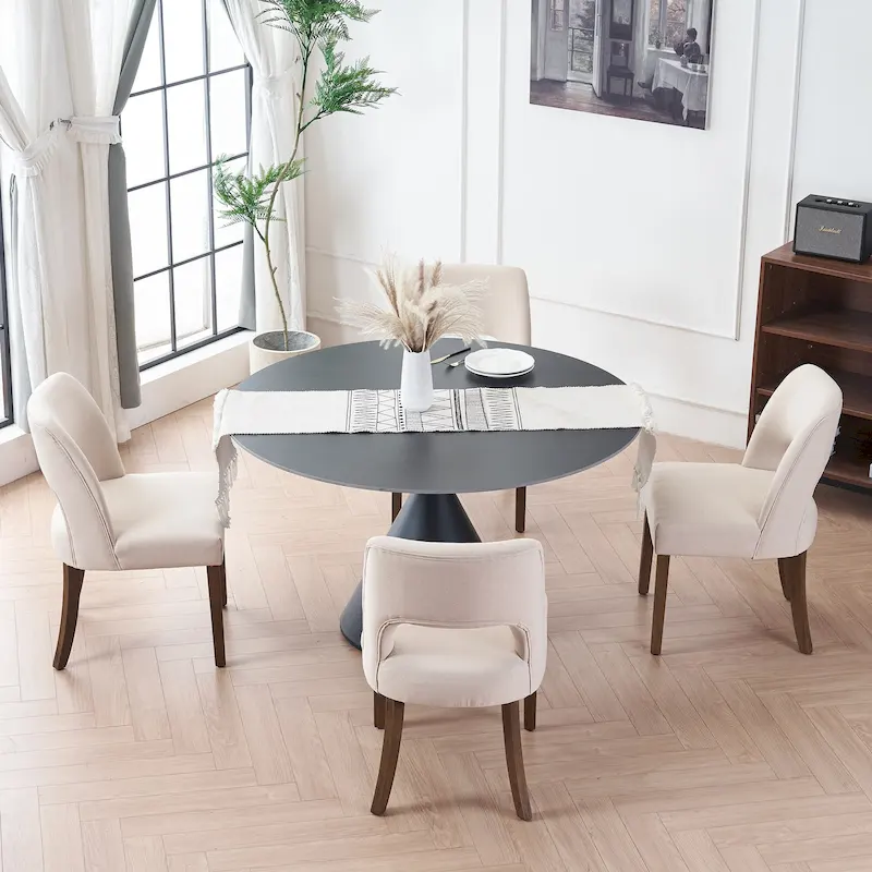Set of 4 Fabric-upholstered Dining Chairs