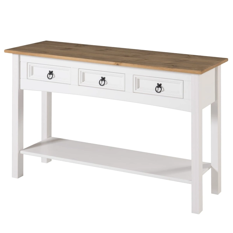 Wood Hall Table Console 3 Drawers Corona