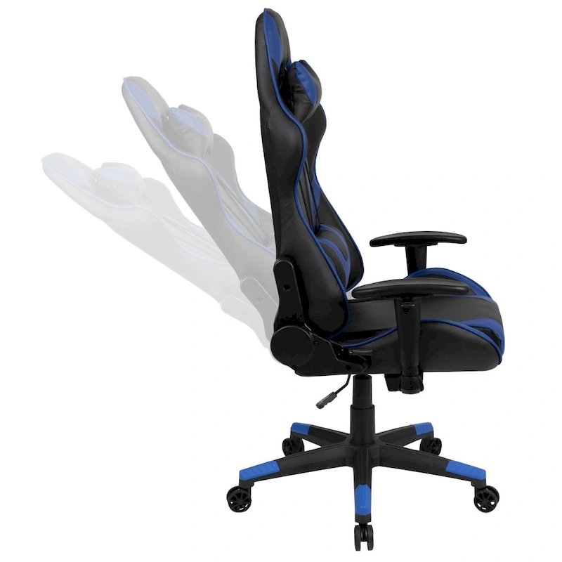 Racing Gaming Ergonomic Chair with Fully Reclining Back in Red LeatherSoft