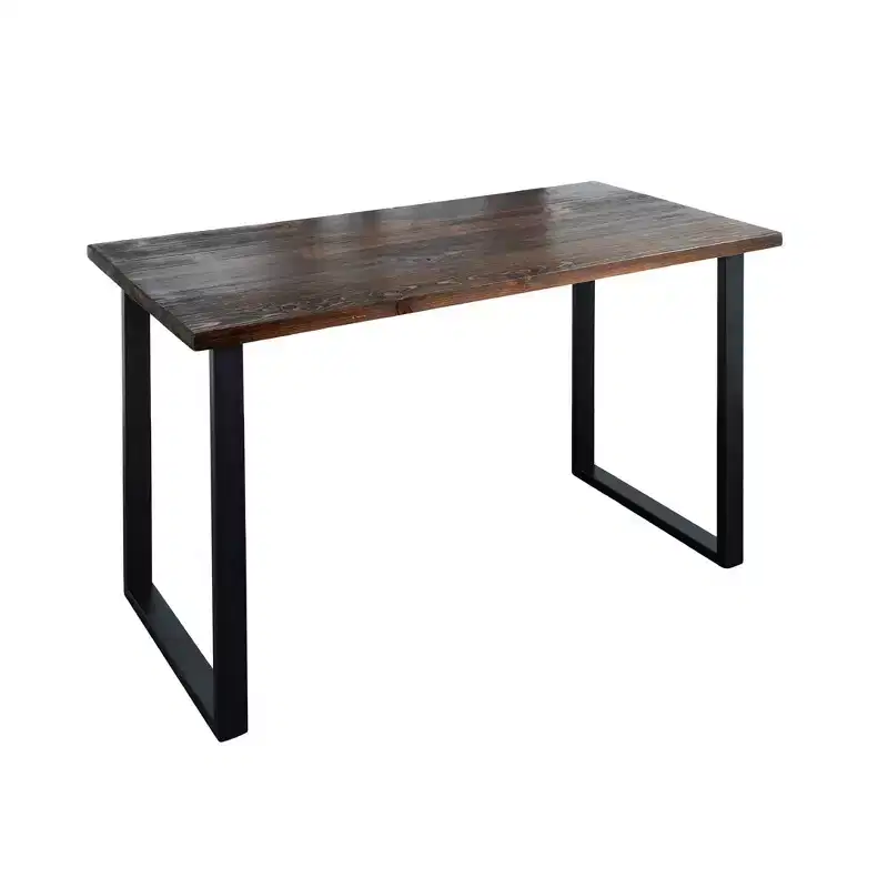Pipe Decor Skyline Trail Brown Solid Wood Desk with 28 in. Landscape Legs