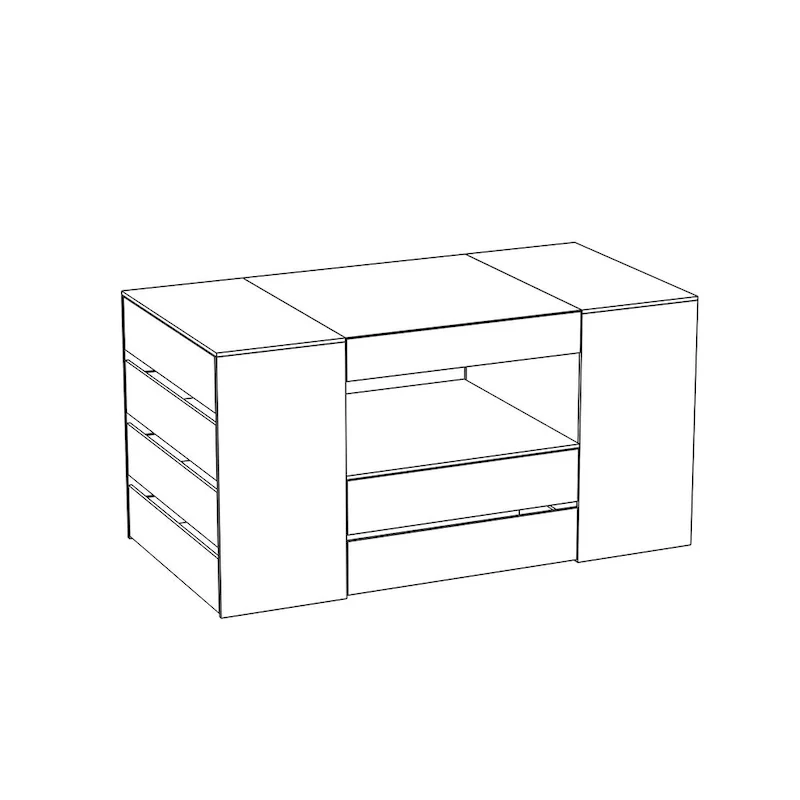 Storage Island with Drawer for Walk-In Closet and Dressing Room Dresser
