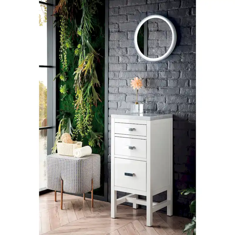 James Martin Vanities Addison 15  Base Cabinet w/ Drawers, Glossy White