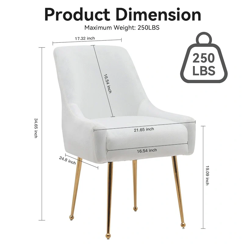 Tufted Velvet Upholstered Dining Chair Set of 2