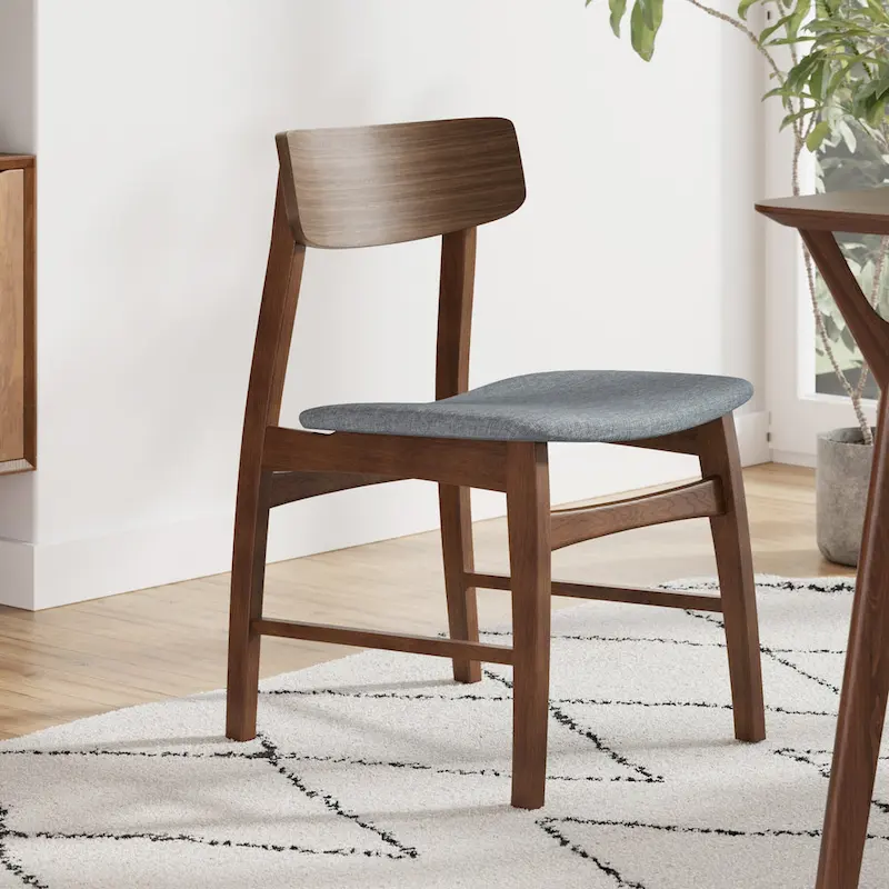 Set of 2 Solid Wood Dining Side Chairs, Sturdy Hardwood Kitchen & Dining Room Chairs