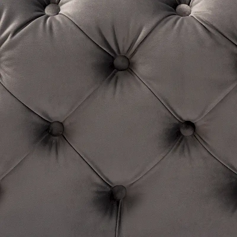 Glam Velvet Ottoman with Gold Legs