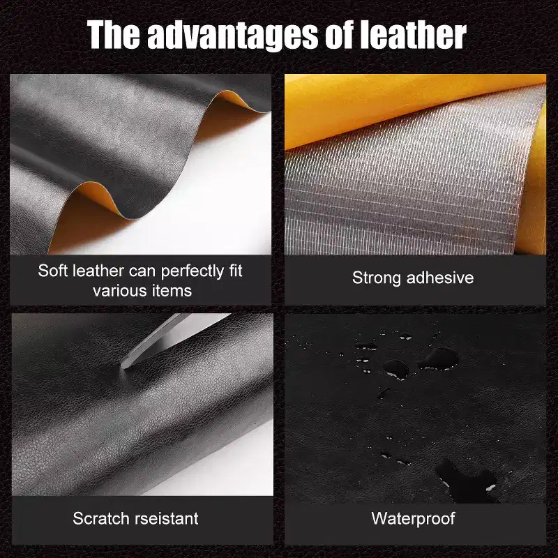 AMMER Furniture Leather Repair Patches: 1779-inch large-size self-adhesive DIY leather repair kit, black.