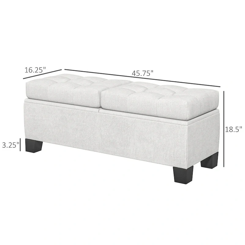Upholstered End of Bed Bench with Steel Frame