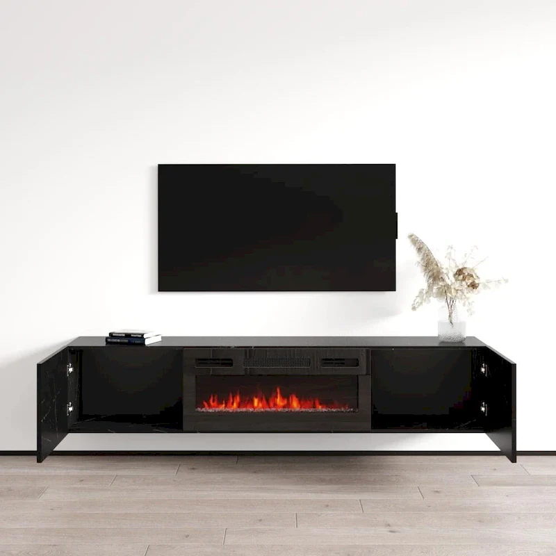 Floating Fireplace TV Stand