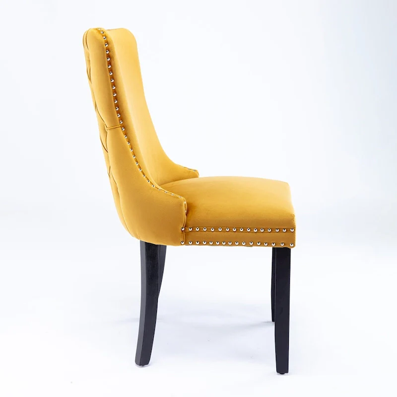 A&A Furniture Upholstered Wing-Back Dining Chair