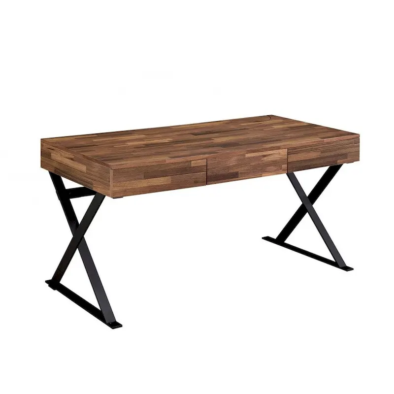 Wooden Desk with 3 Darwers in Black