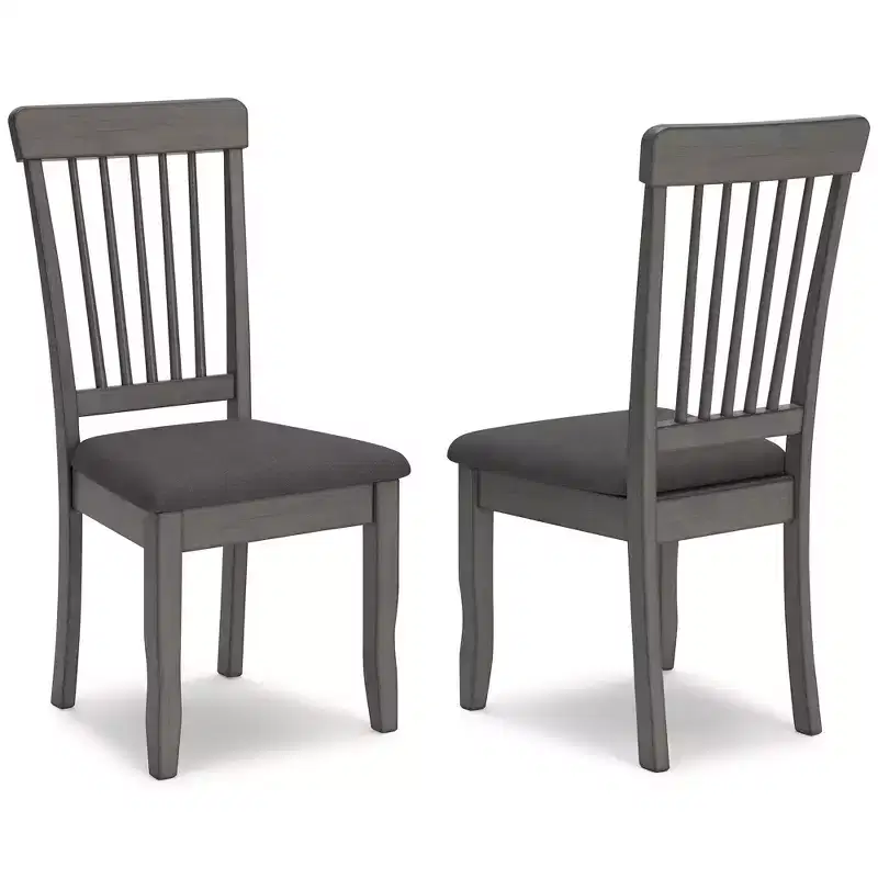 Signature Design by Ashley Shullden Casual Dining Room Side Chair with Spindle Back, Set of 2, Gray