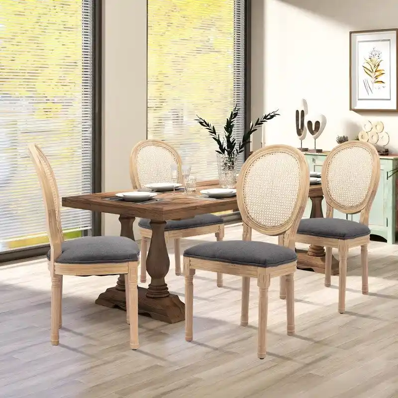 French Dining Chair with Nailhead Trim Set of 4