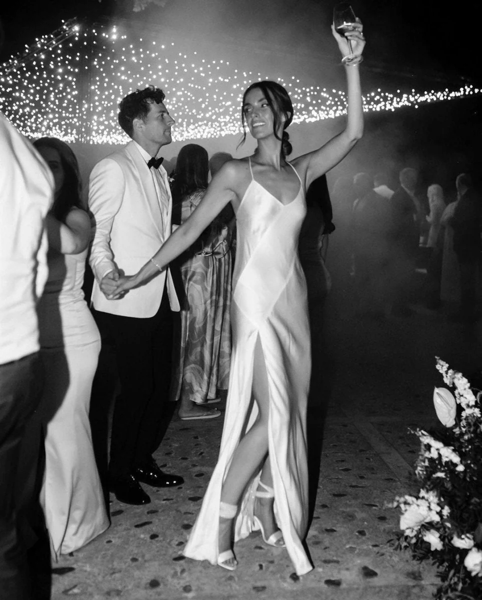 Charming Sheath Silk Satin Wedding Dresses with Slit