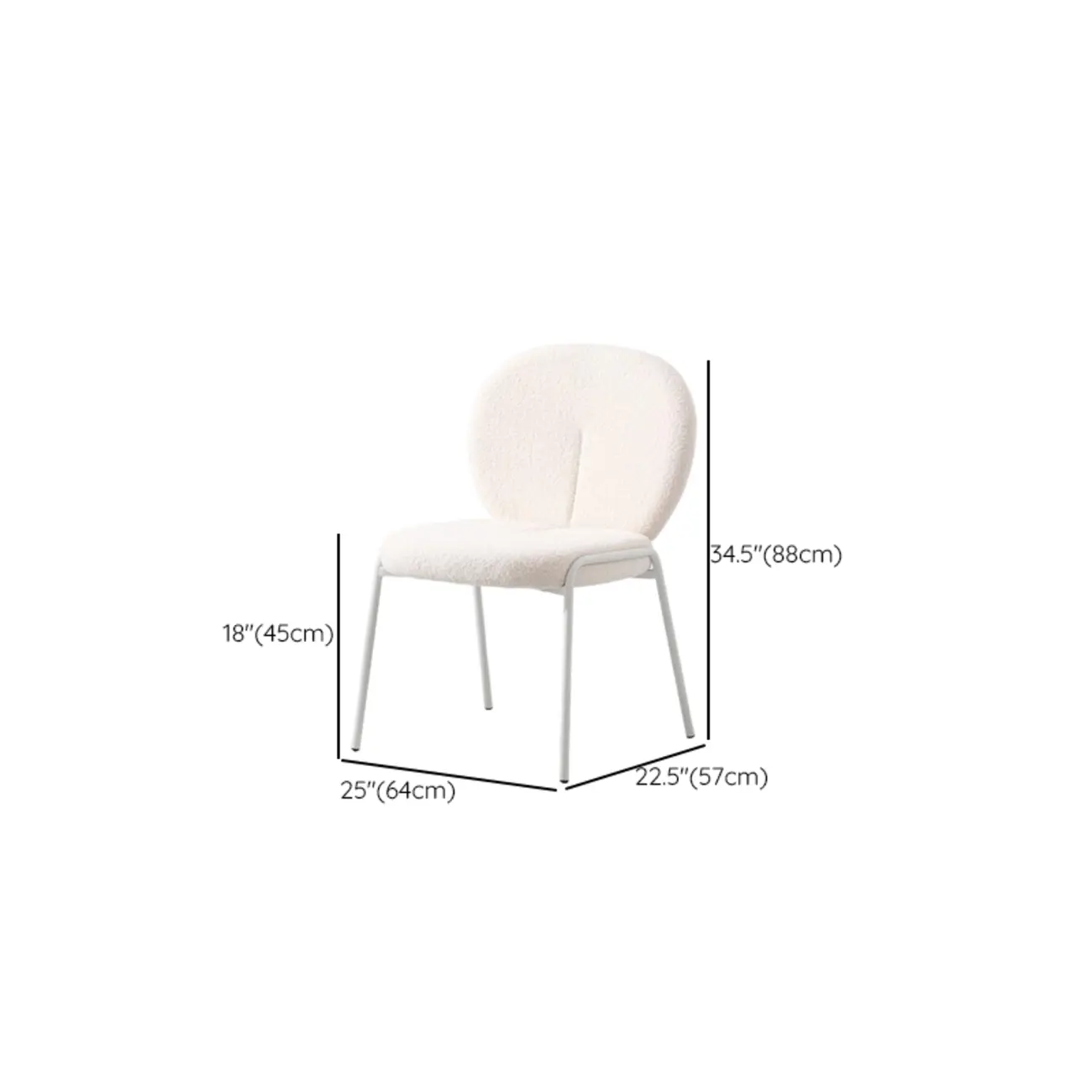 Modern Off-White Upholstered Full Back Dining Chair