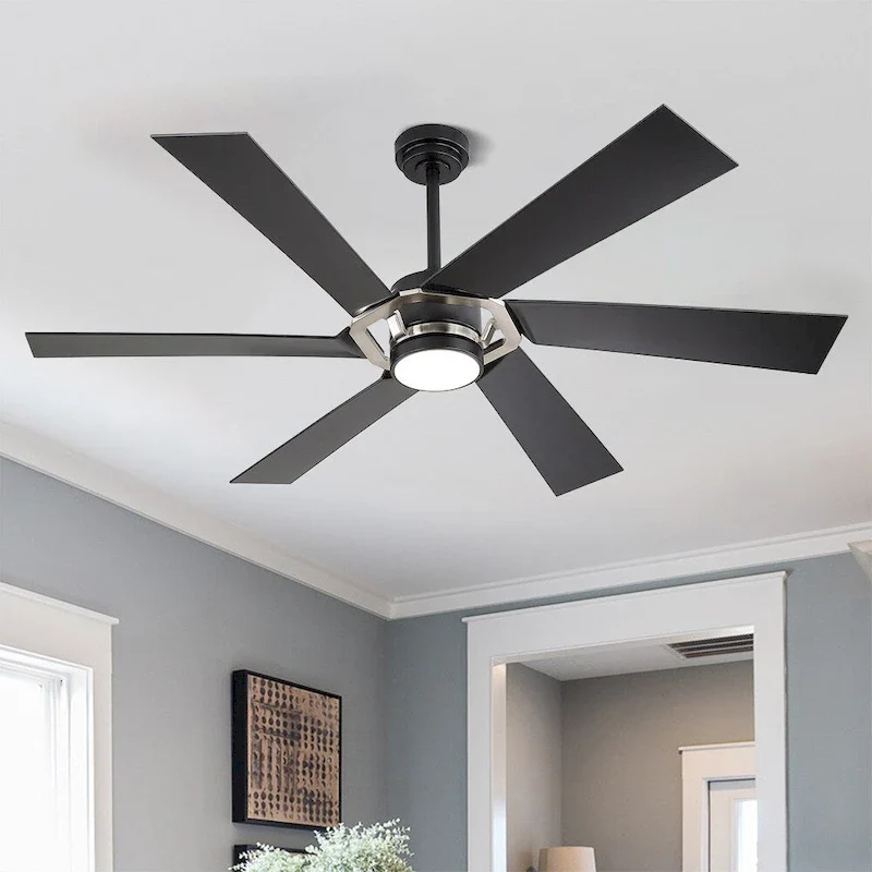 MLiAN 60 inch 6 Blades Indoor Smart Ceiling Fan with Light and Remote - 60inch