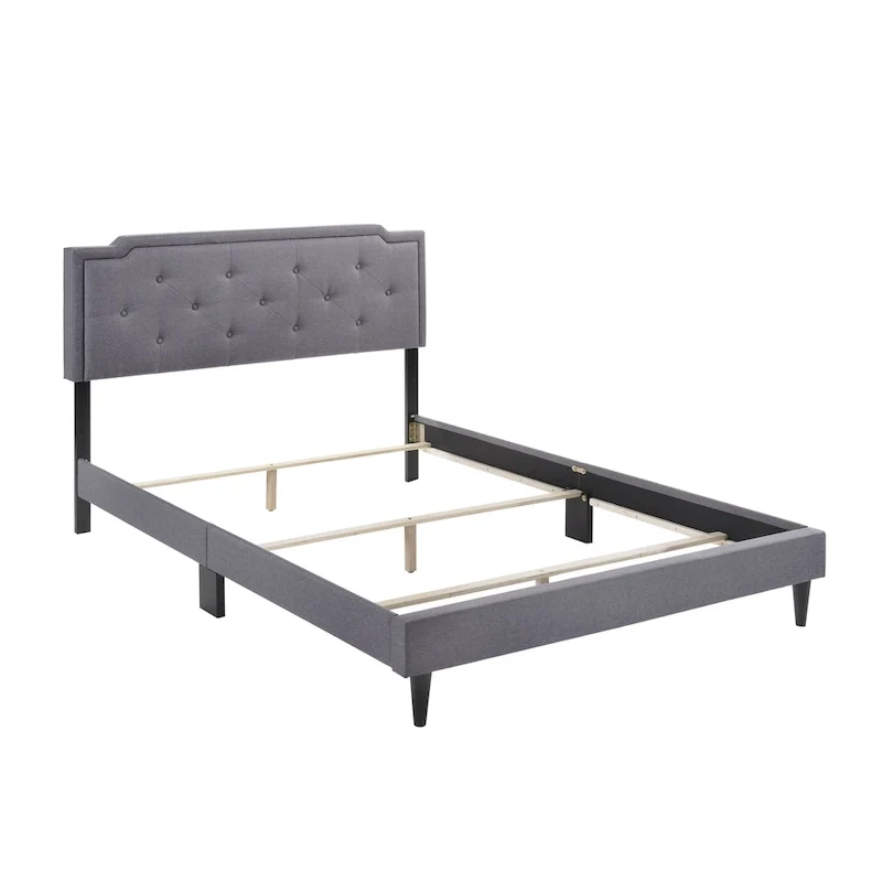 Deb Transitional Tufted Upholstered Panel Bed