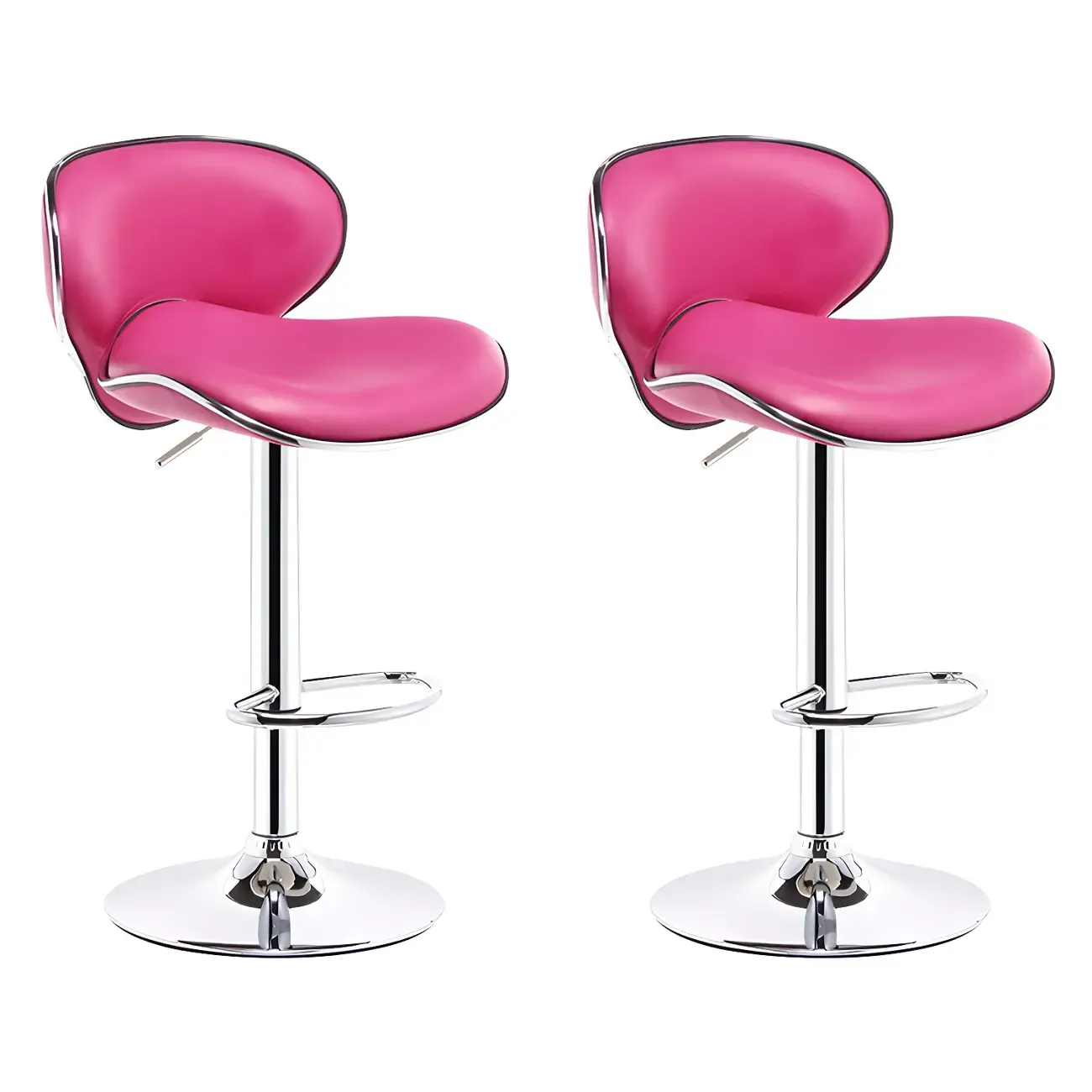 360° Swivel Faux Leather Bar Stools Adjustable Height Bucket Seat