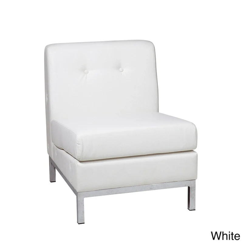 Wall Street Faux Leather Armless Chair