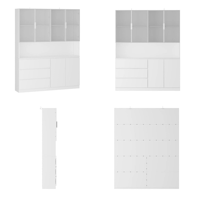 Modular Buffet and Display Cabinet - Modular Design in Pristine White