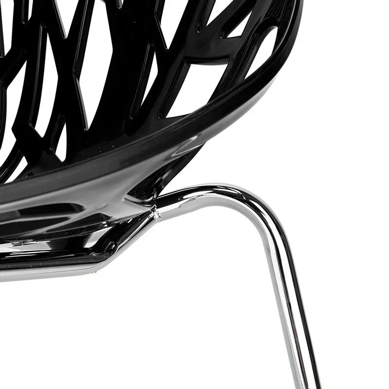 4pcs Bird's Nest Style Lounge Chair Dining Chair Black