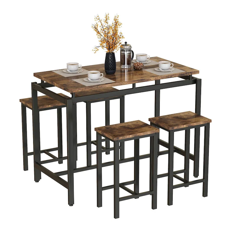 Mieres Modern Farmhouse Counter Height Pub 5-piece Dining Set