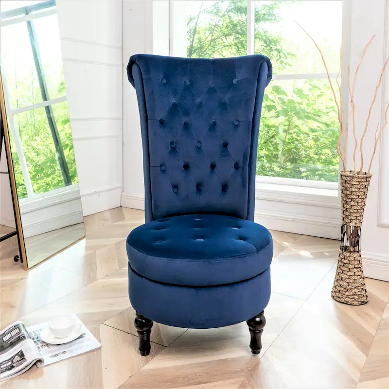 Gosser 20 Wide Velvet High Back Vanity Chair