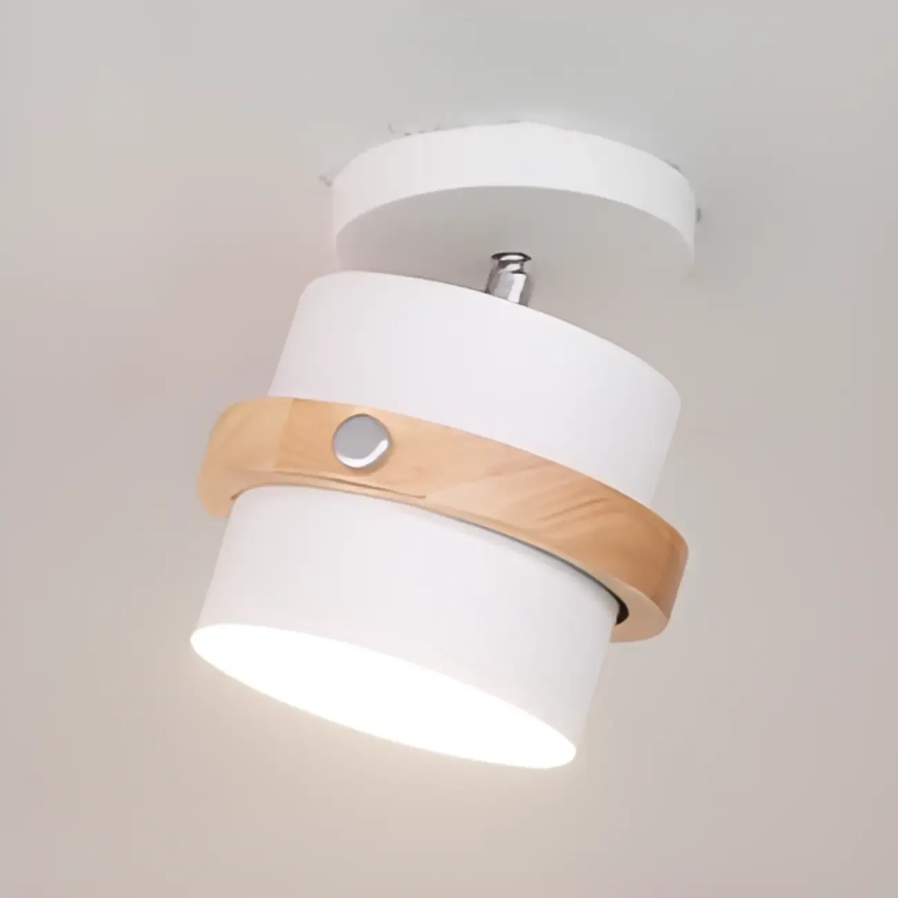 Green Cylinder Iron Modern Semi Flush Mount Ceiling Light