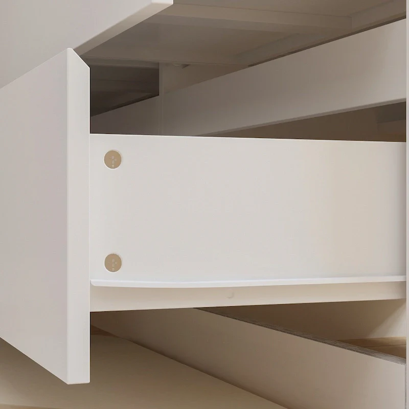 White/Black 6-Drawer Rotating Dresser & Desk Combo, 1-Person
