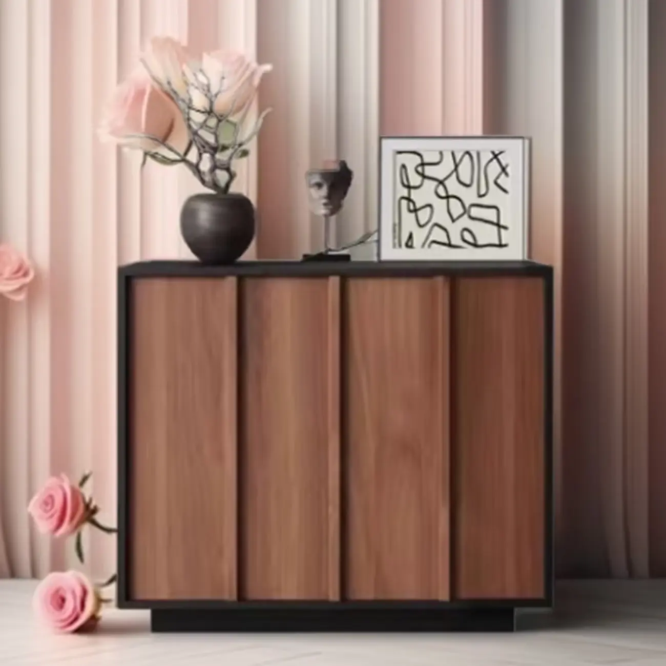 Modern Wood Buffet with Alterable Shelves