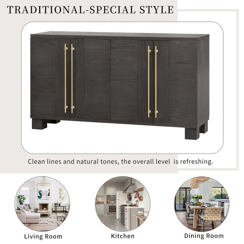 Wood Traditional Style Sideboard